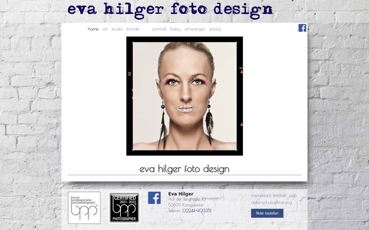 Screenshot of evahilger-fotodesign.de