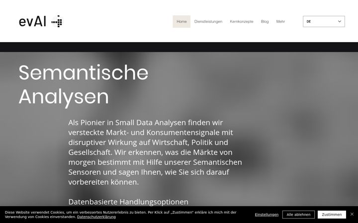 Screenshot of evai.ai