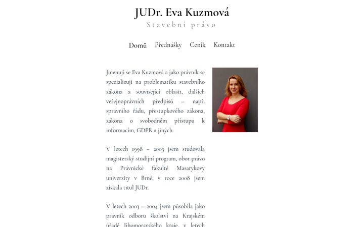 Screenshot of evakuzmova.cz