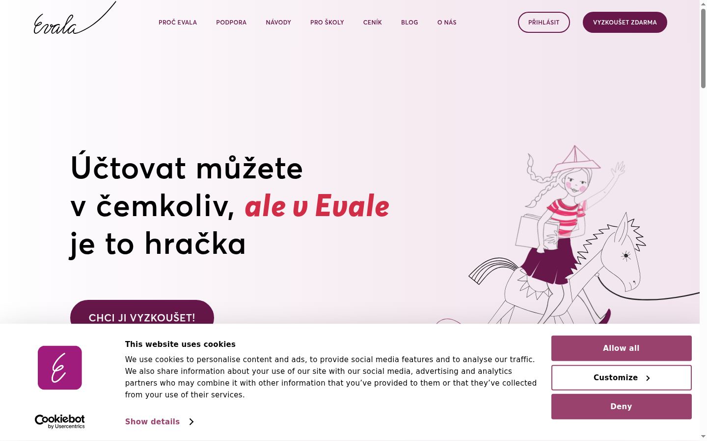 Screenshot of the consent banner shown before any interaction
