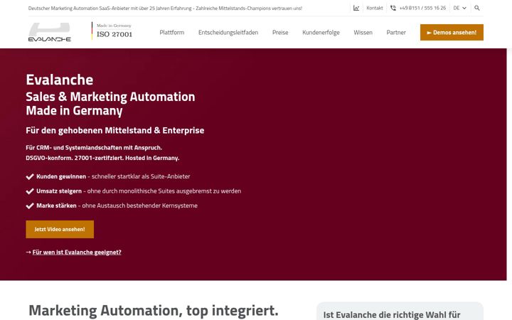 Screenshot of evalanche.com