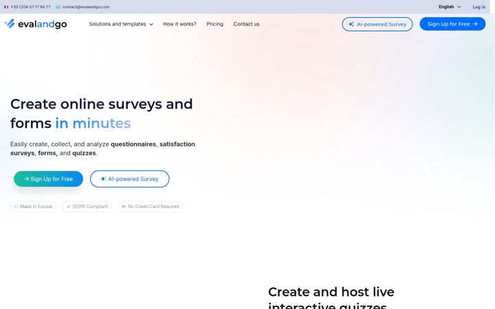 Screenshot of evalandgo.com