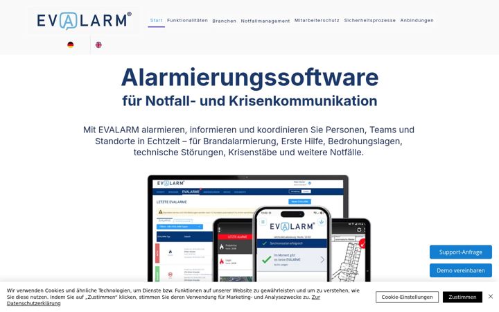 Screenshot of evalarm.de