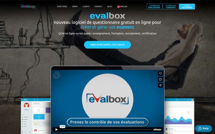 Screenshot von evalbox.fr