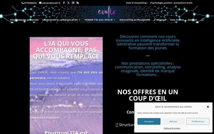 Screenshot of evalir.fr