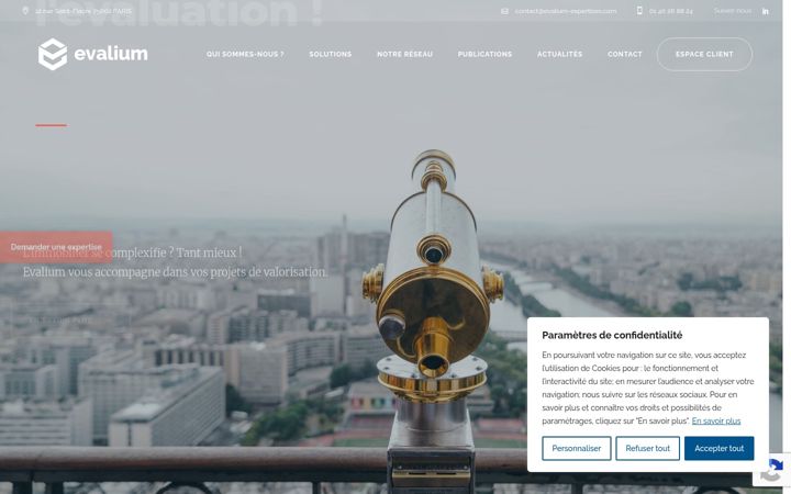 Screenshot of evalium-expertises.com