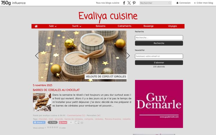 Screenshot of evaliyacuisine.com
