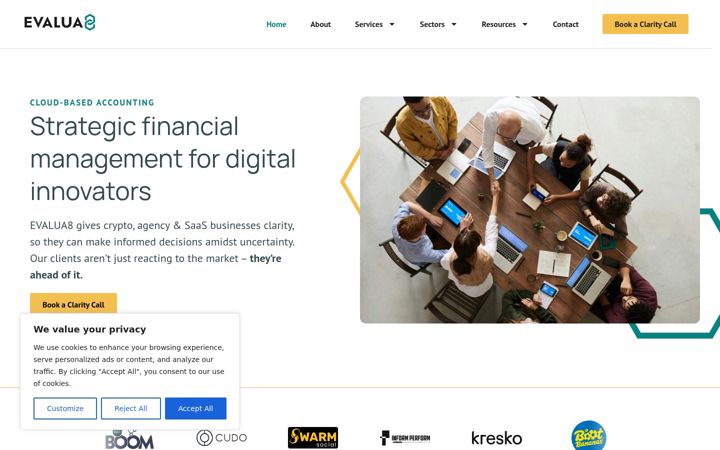 Screenshot of evalua8.com