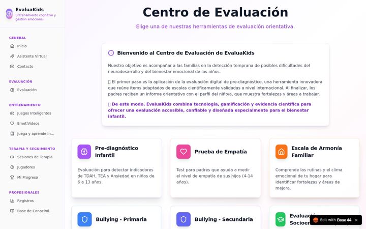 Screenshot of evaluakids.com