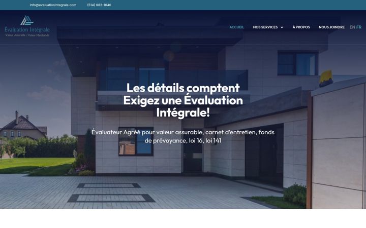 Screenshot of evaluationintegrale.com