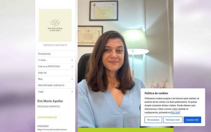 Screenshot of evamariaaguilar.com