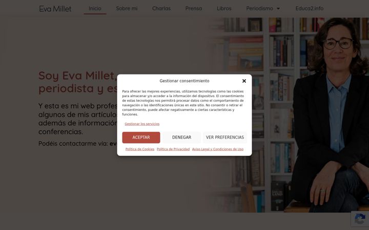 Screenshot of evamillet.com