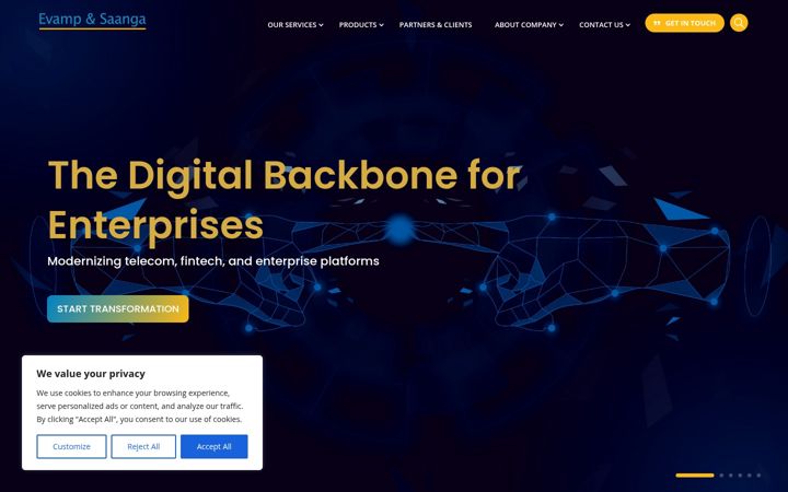 Screenshot of evampsaanga.com