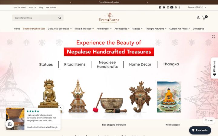 Screenshot of evamratna.com