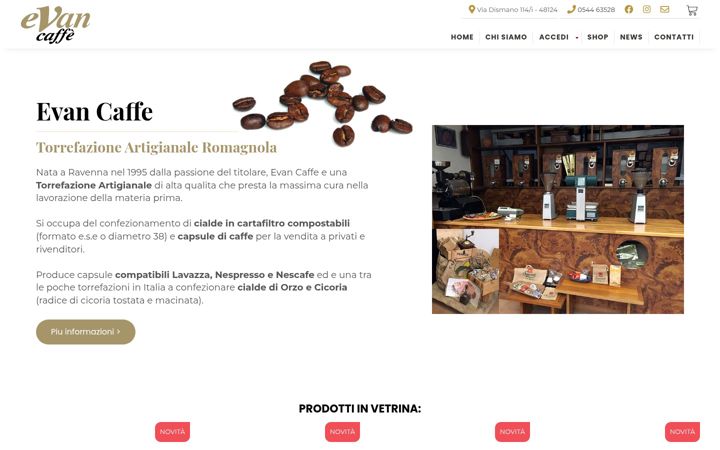 Ekraanipilt saidist evancaffe.it