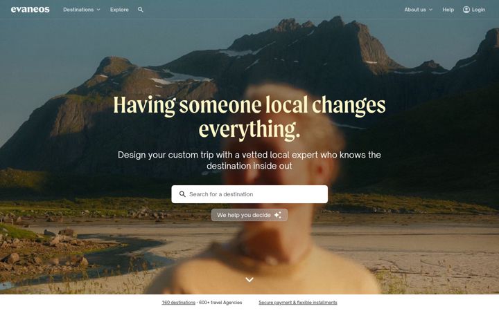 Screenshot of evaneos.com