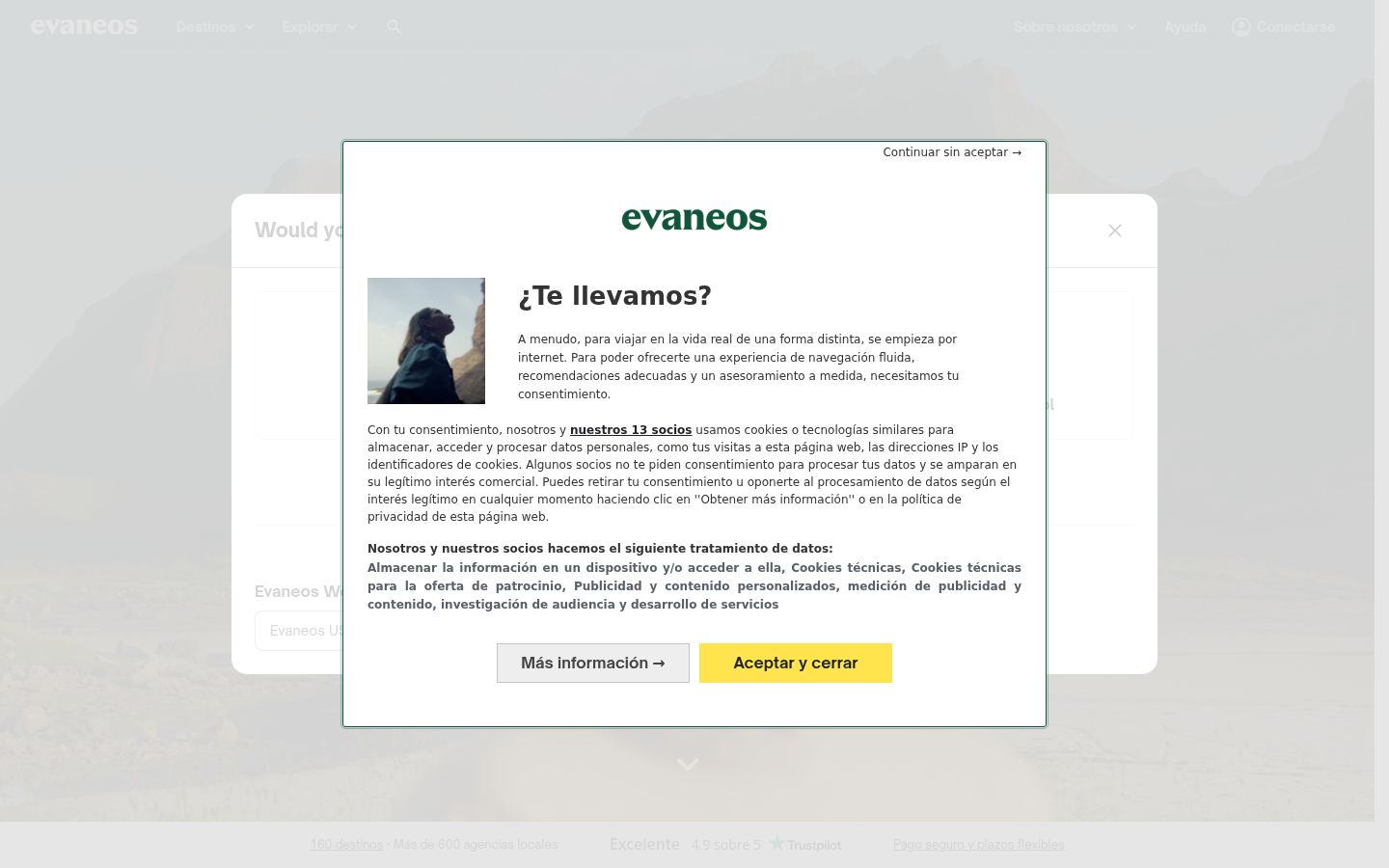 Zrzut ekranu banera zgody wyświetlanego przed jakąkolwiek interakcją