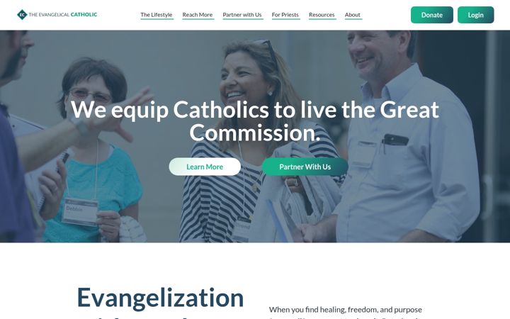 Screenshot of evangelicalcatholic.org