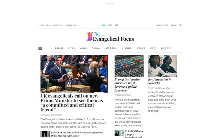 Screenshot di evangelicalfocus.com