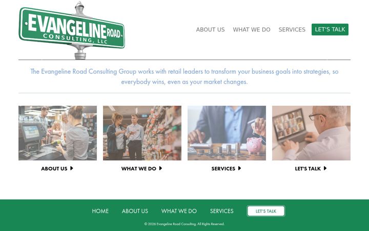 Screenshot of evangelineroadconsulting.com