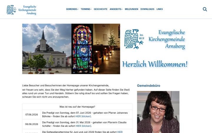 Screenshot of evangelisch-in-arnsberg.de