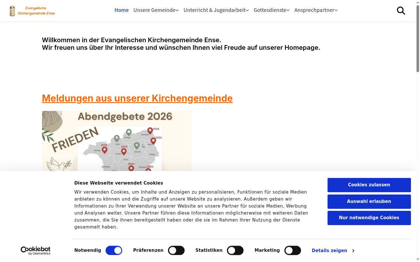 Ekrānuzņēmums ar piekrišanas baneri, kas tika rādīts pirms jebkādas mijiedarbības