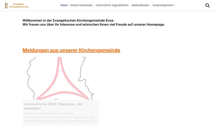 Screenshot ta' evangelisch-in-ense.de