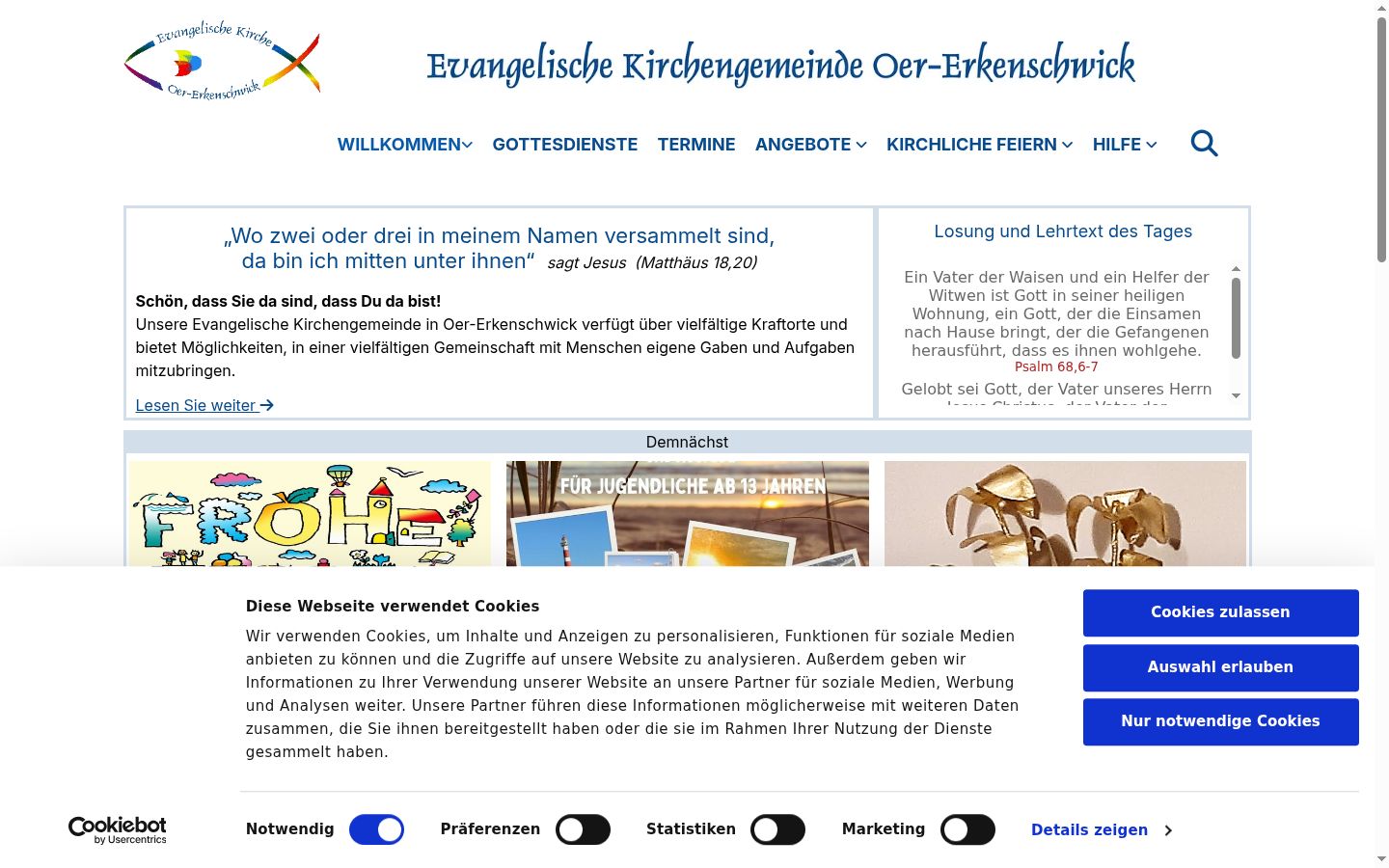 Screenshot van de toestemmingsbanner zoals getoond vóór enige interactie