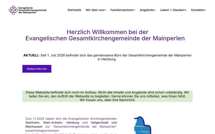 Screenshot von evangelisch-mainperlen.de