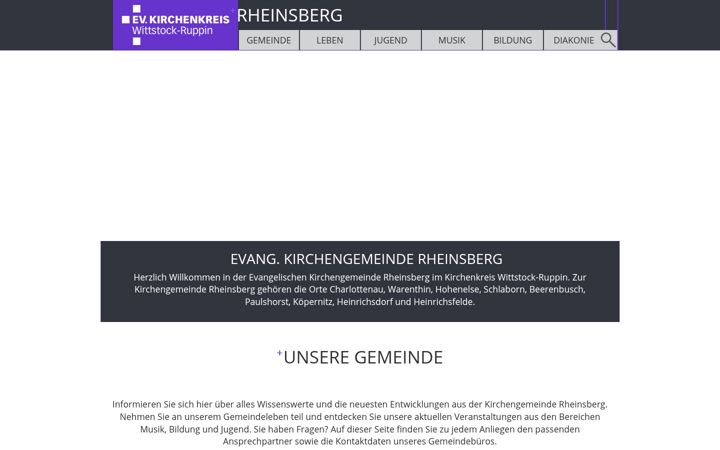 Screenshot of evangelische-kirche-rheinsberg.de