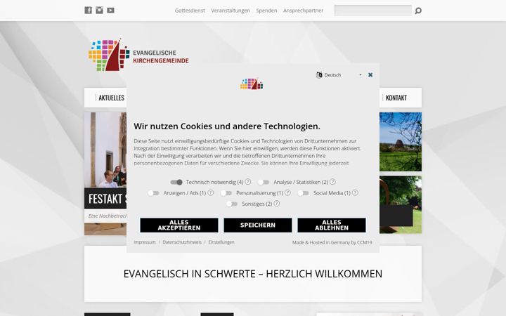 Screenshot of evangelische-kirche-schwerte.de