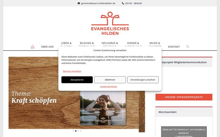 Screenshot of evangelisches-hilden.de