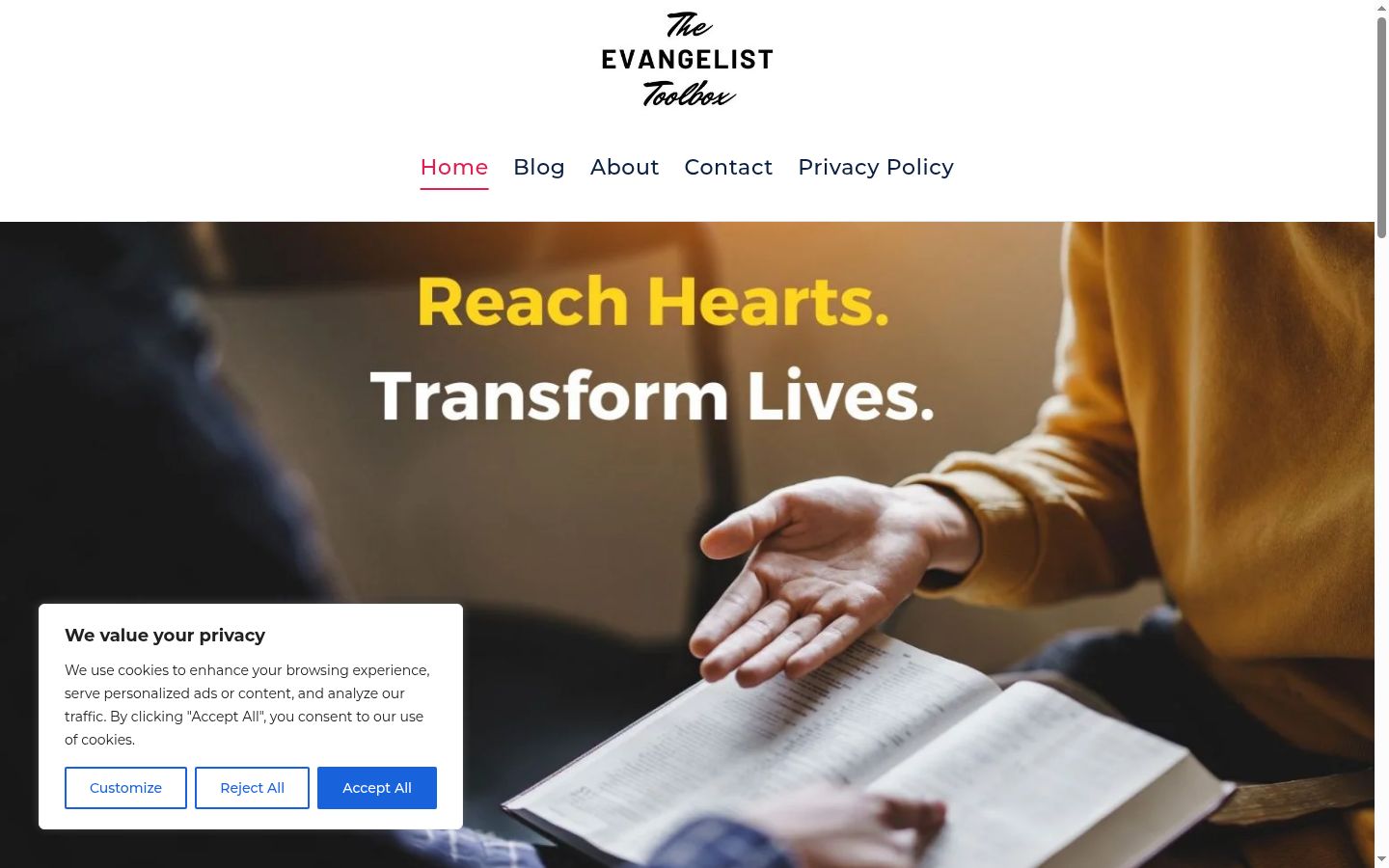Screenshot of the consent banner shown before any interaction