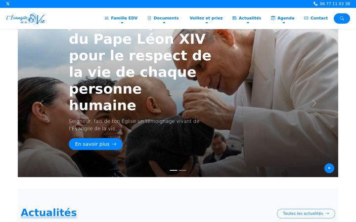 Screenshot of evangelium-vitae.org