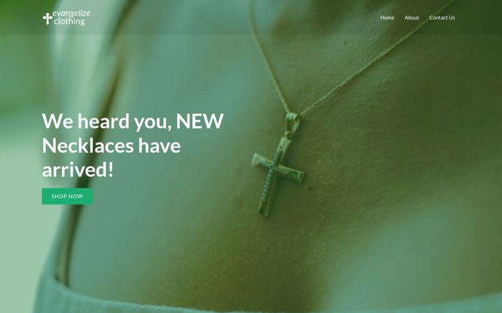 Screenshot of evangelizeclothing.com