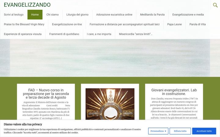 Skärmbild av evangelizzando.net
