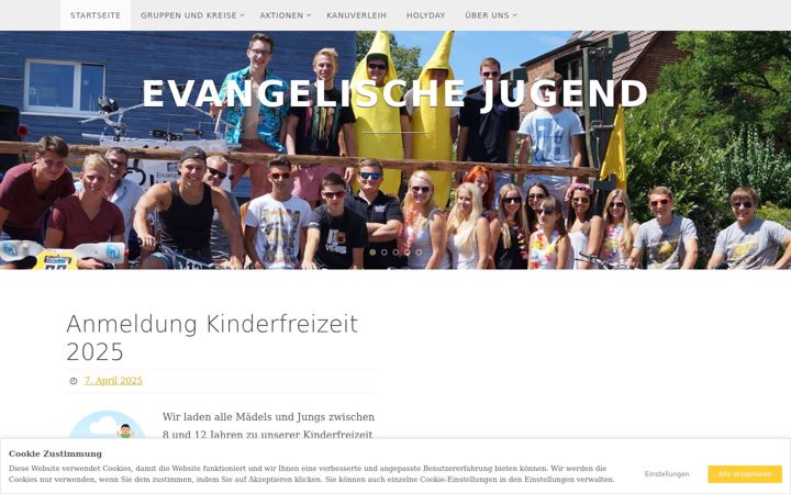Skjámynd af evangjugend.net