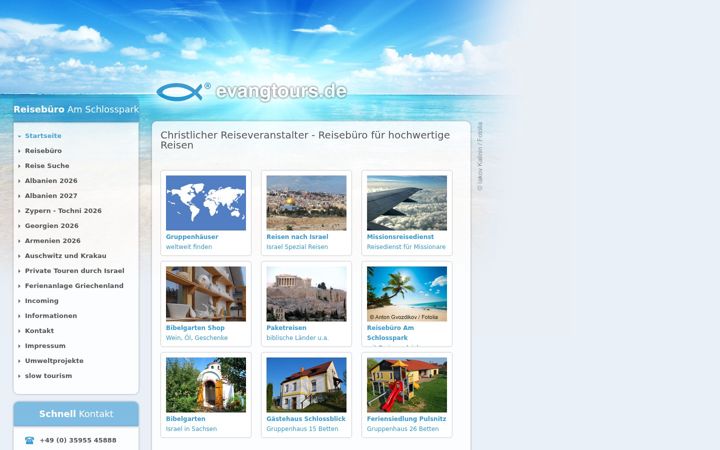 Screenshot of evangtours.de