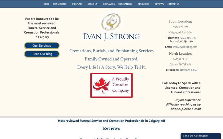 Screenshot of evanjstrong.com