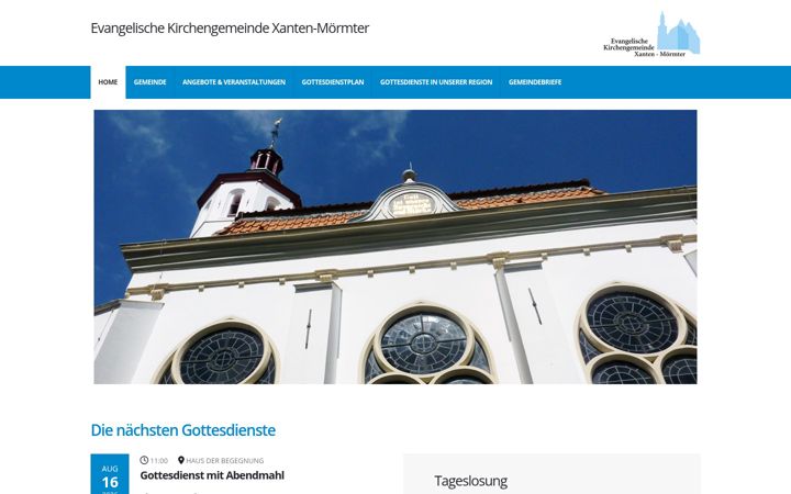 Screenshot van evankirche-xanten.de