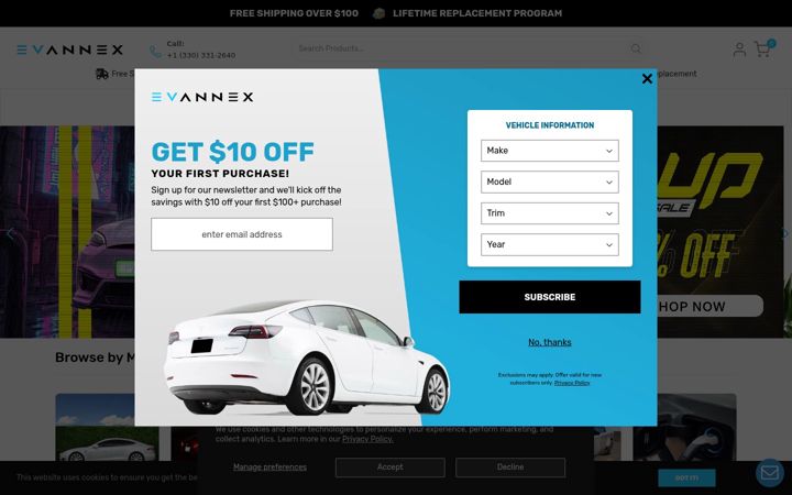 Screenshot of evannex.com