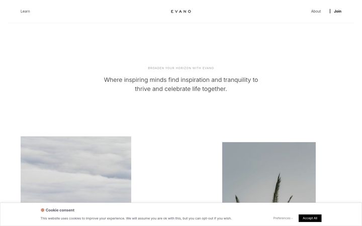 Screenshot of evano.community