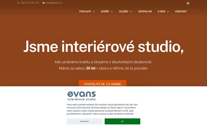 Screenshot of evans.cz