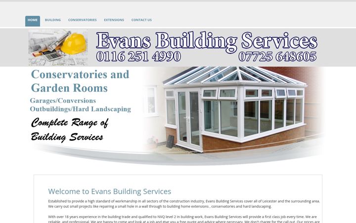 Screenshot of evansbuildingservices.com