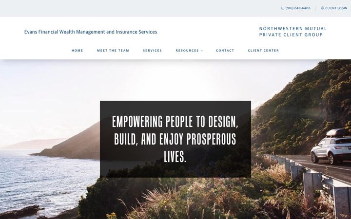 Screenshot of evansfinancial.nm.com