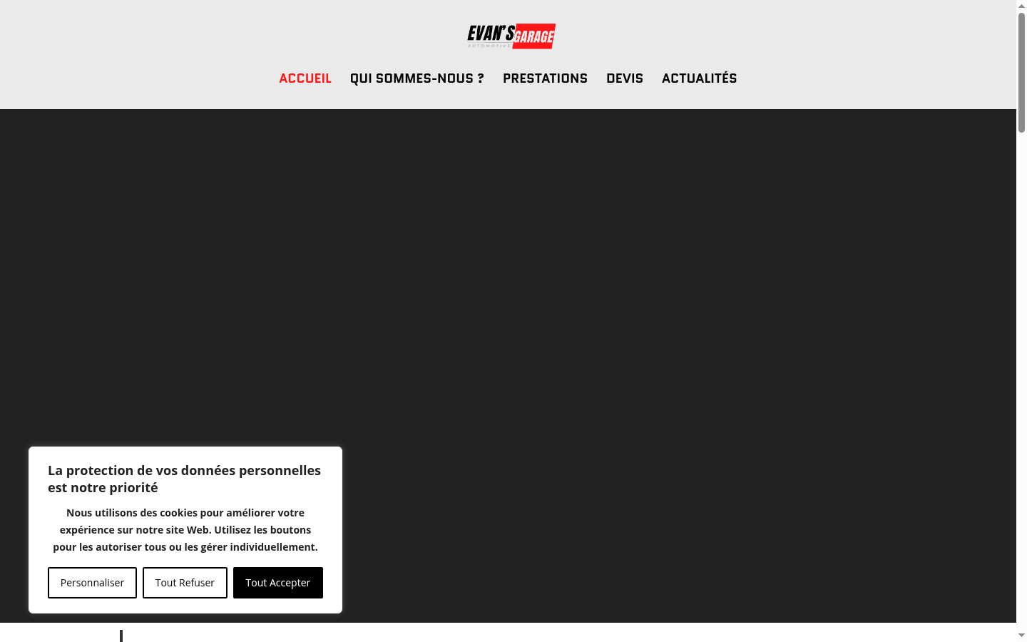 Screenshot del banner di consenso mostrato prima di qualsiasi interazione