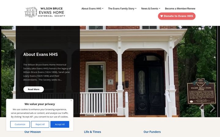 Screenshot of evanshhs.org