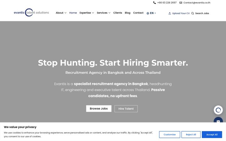 Screenshot of evantis.co.th