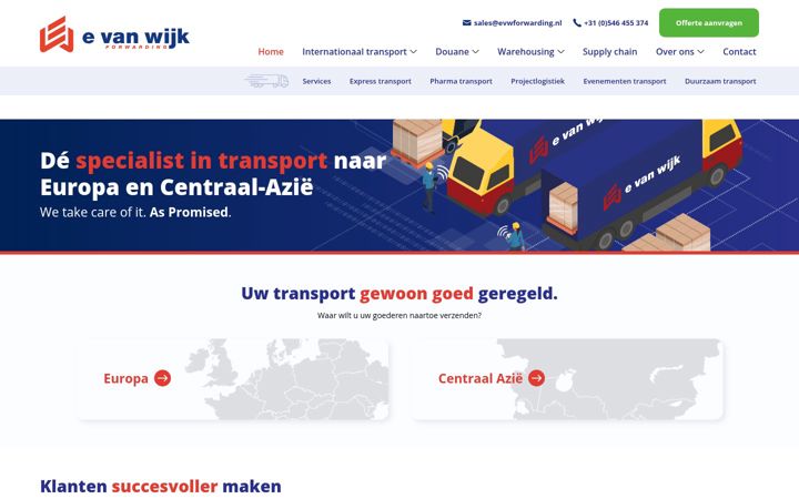 Skærmbillede af evanwijkforwarding.nl