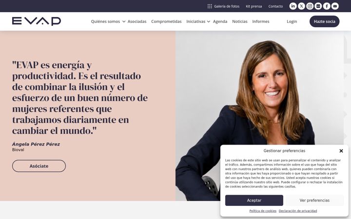 Screenshot of evap.es